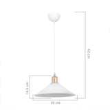 Lustra PWL-0964, Alb - Cupru, D30x62 cm - Alb