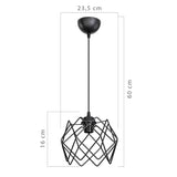 Lustra PWL-1021, Negru, 23x23x60 cm