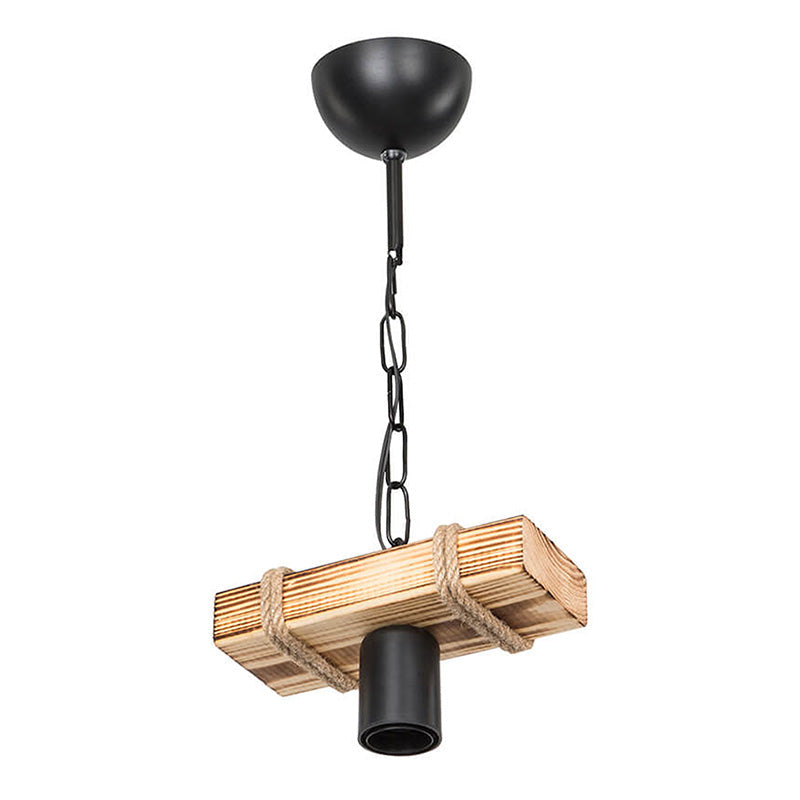 Lustra PWL-1027 metal, negru-Natural, 20x10x43 cm