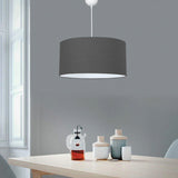 Lustra PWL-1091, metal si textil, D38x21 cm - Gri