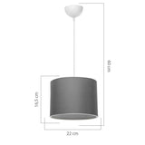 Lustra PWL-1115, D22x60 cm - Gri