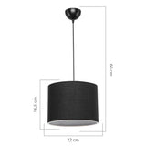 Lustra PWL-1115, D22x60 cm - Negru