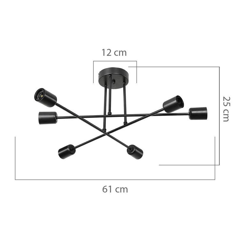 Lustra PWL-1122, D61x25 cm - Negru