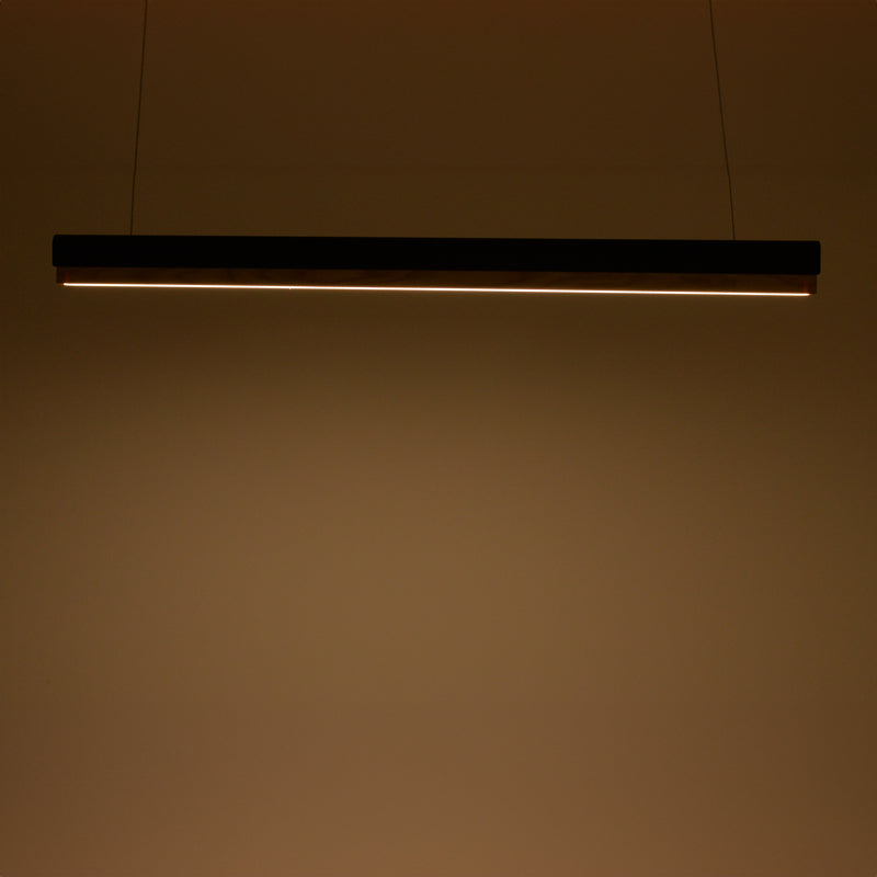 Lustra Rafmole LED metal negru si lemn, 120x100 cm