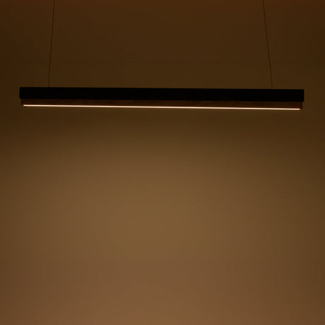 Lustra Rafmole LED metal negru si lemn, 120x100 cm
