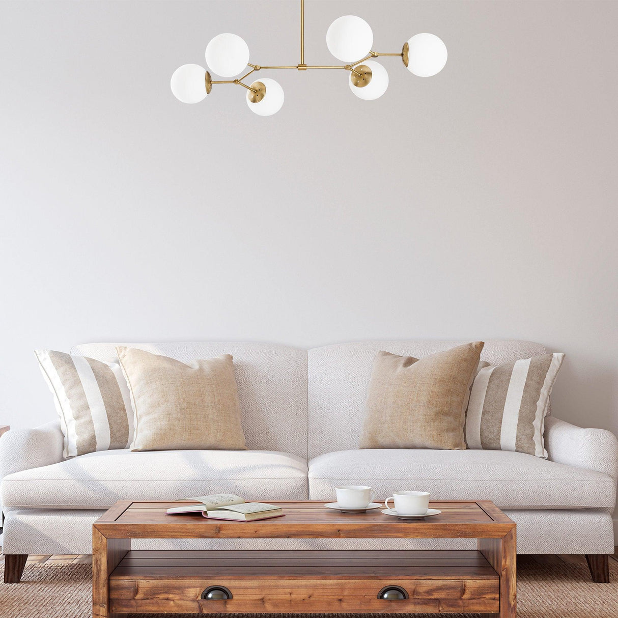 Lustra Ravelight, Galben - Alb, 15x15x48 cm