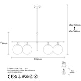Lustra Roe Chandelier, Auriu, 15x15x3 cm