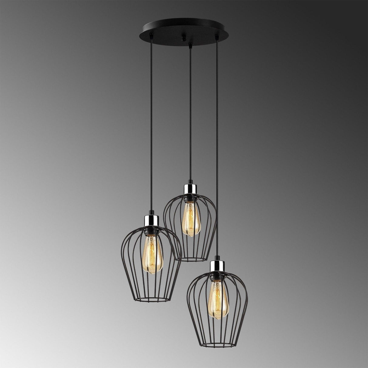 Lustra Sivir 06, Negru, 41x41x115 cm
