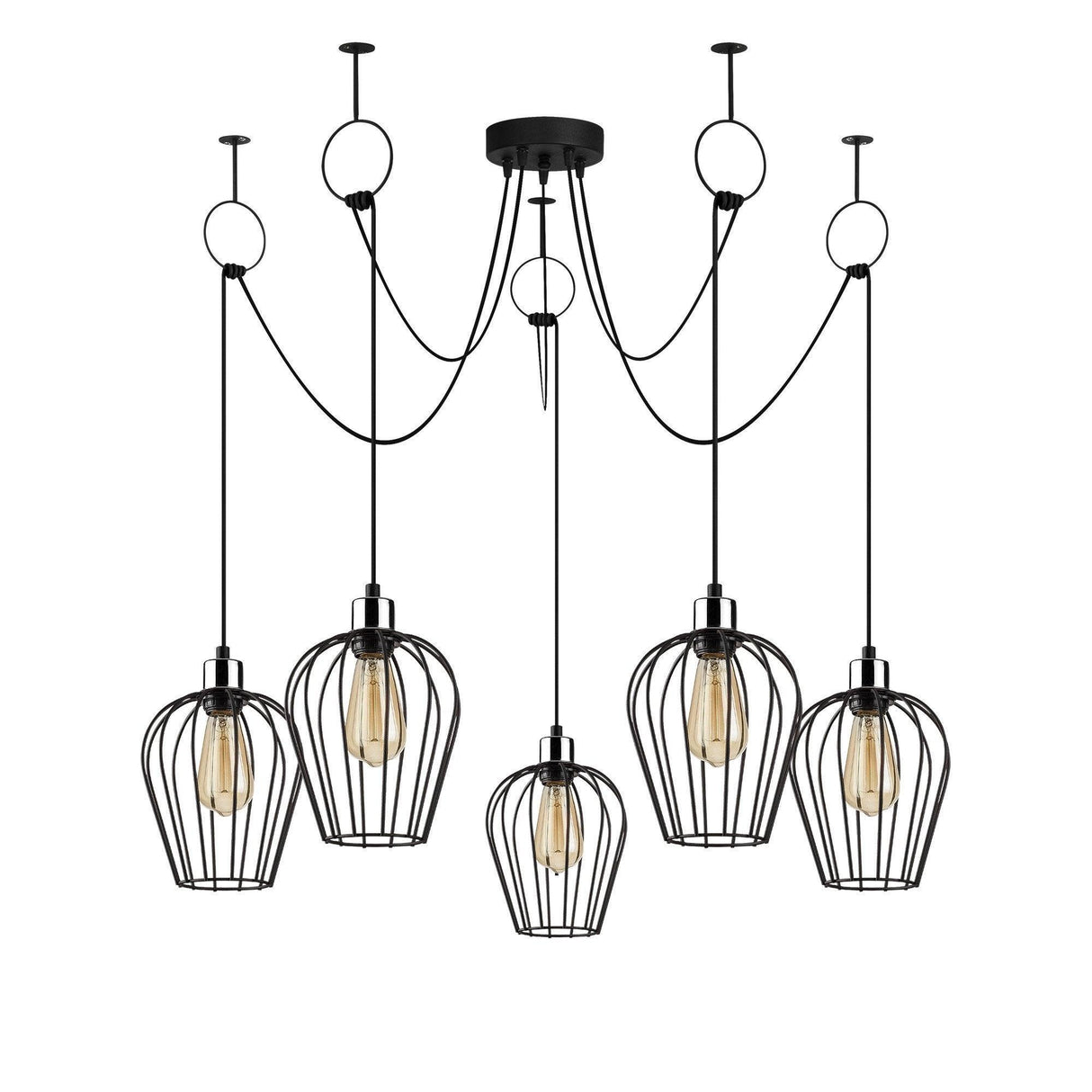 Lustra Sivir 91, Negru, 120x120x130 cm