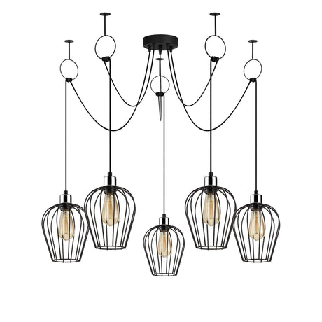 Lustra Sivir 91, Negru, 120x120x130 cm