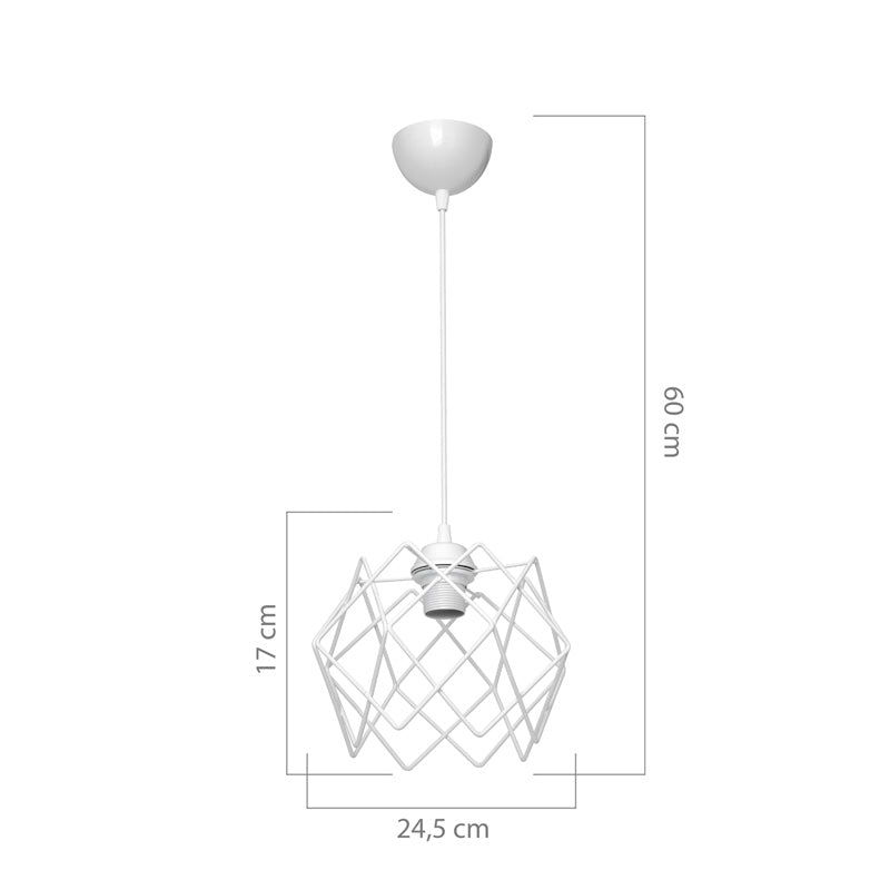 Lustra Teeby, metal, Alb, 22x22x17 cm, perspectiva suplimentara