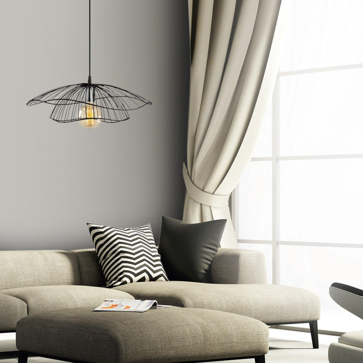 Lustra Tel - 6503, 50x50x111 cm - Negru
