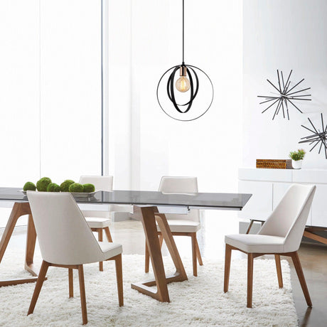 Lustra Vaveyla Chandelier, Negru, 35x35x131 cm