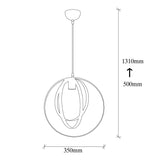 Lustra Vaveyla Chandelier, Negru, 35x35x131 cm