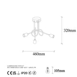 Lustra Viraj Chandelier, Negru, 16x16x32 cm