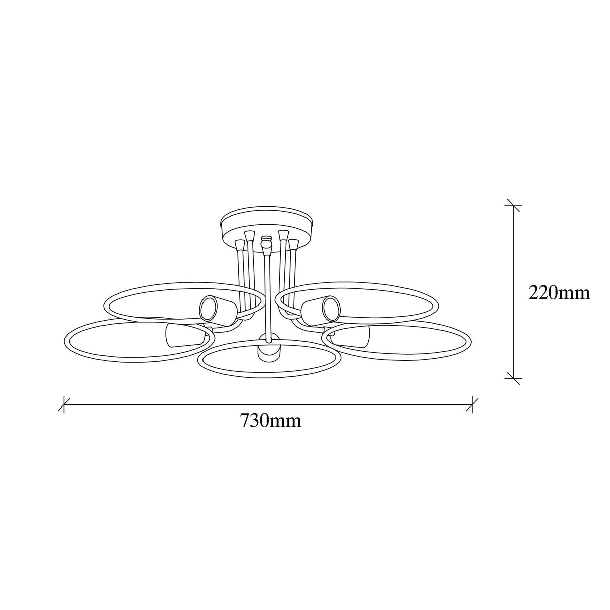 Lustra Wave Chandelier, Negru, 12x12x22 cm