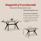 Masă de sufragerie YMS-708-FF-2 Home Collection® Luna, Stejar, 181x75x90 cm