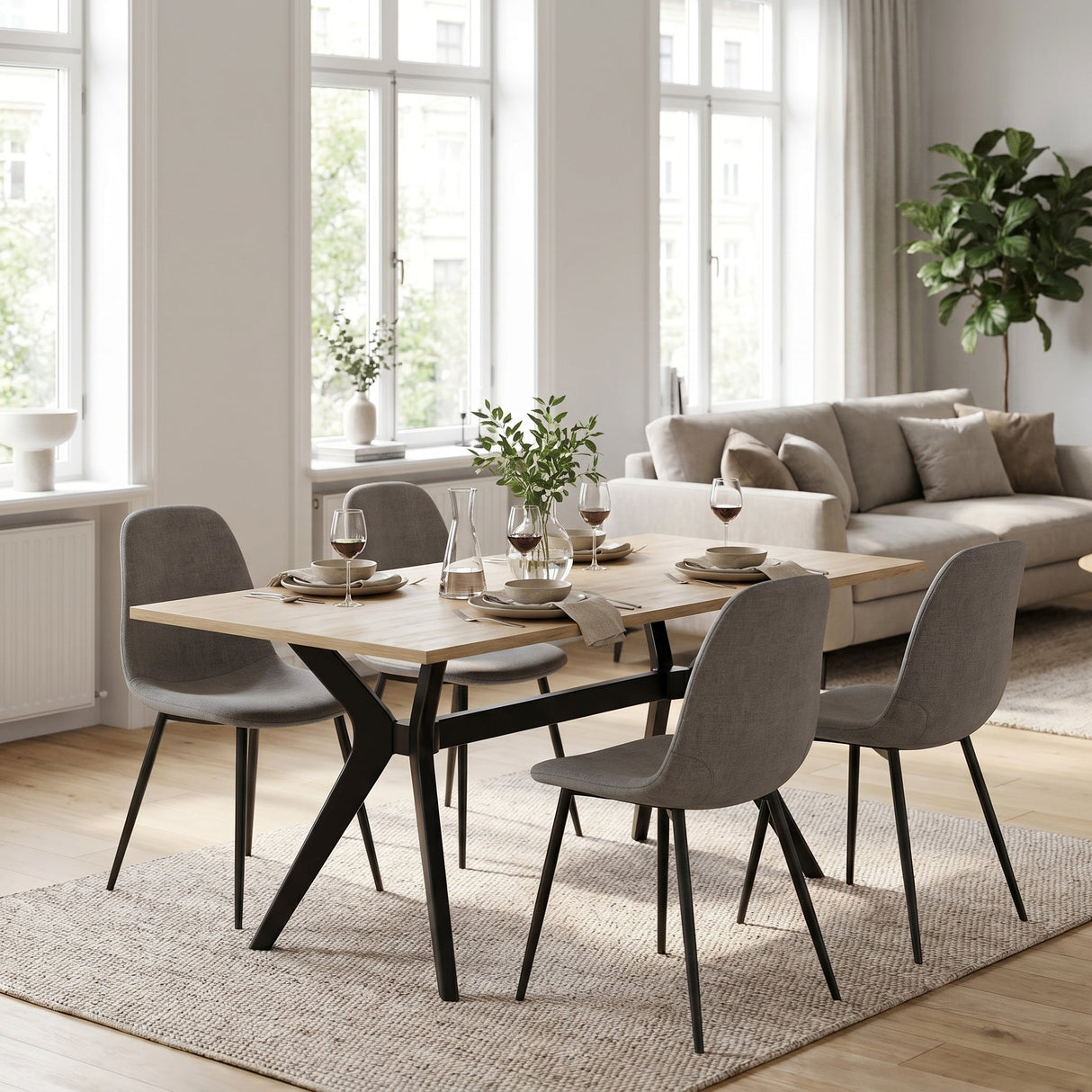 Masă de sufragerie YMS-708-FF-2 Home Collection® Luna, Stejar, 181x75x90 cm
