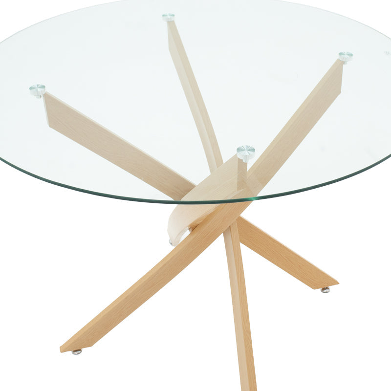 Masa Antoro cu blat din sticla, Diverse culori, D100x75 cm - Natural