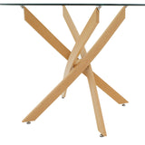 Masa Antoro cu blat din sticla, Diverse culori, D100x75 cm - Natural