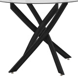Masa Antoro cu blat din sticla, Diverse culori, D100x75 cm - Negru
