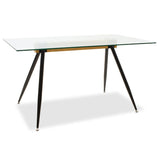 Masa Astrid, Negru - Natural - Transparent, 140x80x75 cm