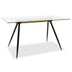 Masa Astrid, Negru - Natural - Transparent, 140x80x75 cm