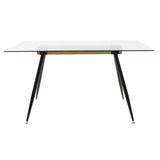 Masa Astrid, Negru - Natural - Transparent, 140x80x75 cm