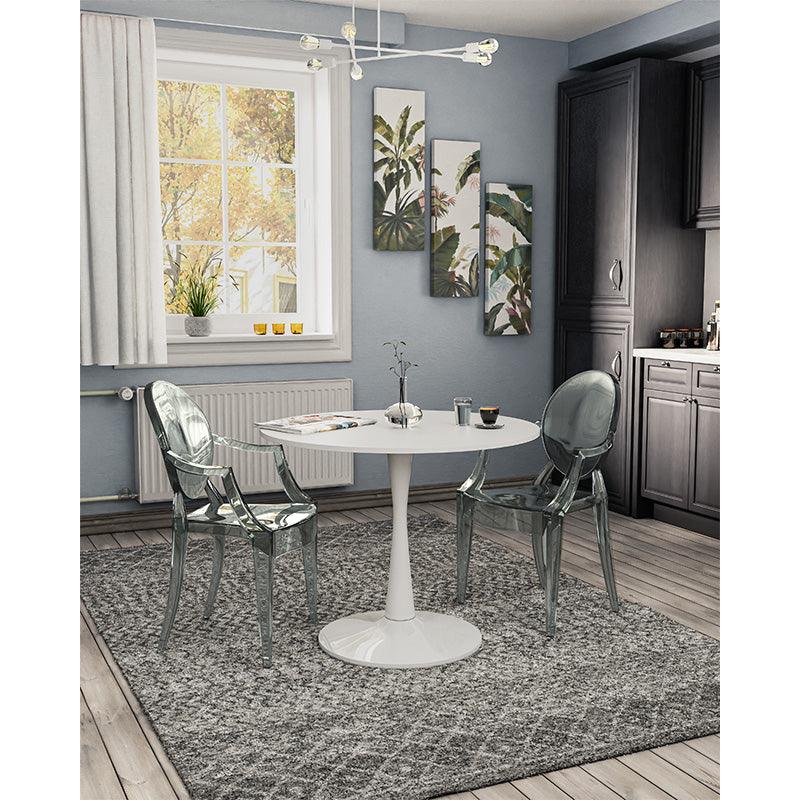 Masa Balou MDF, Gri inchis - Alb - Negru, 100x75 cm - Alb