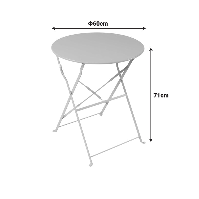 Masa Bistro pliabila, Metal, 60x71 cm - Alb