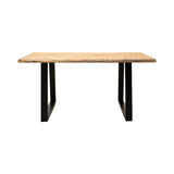 Masa Boho Miles, Lemn de salcam grosime 3 cm, Natural - Nuc, 140x80x76 cm - Natur