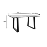 Masa Boho Miles, Lemn de salcam grosime 3 cm, Natural - Nuc, 140x80x76 cm - Natur