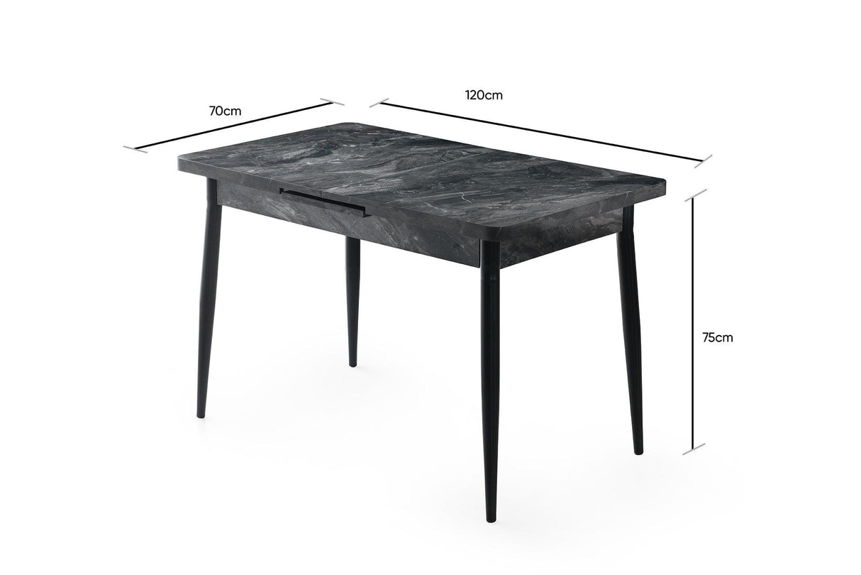 Masa Bucatarie Ay, Gri - Alb - Maro, 120x75x70 cm - Gri