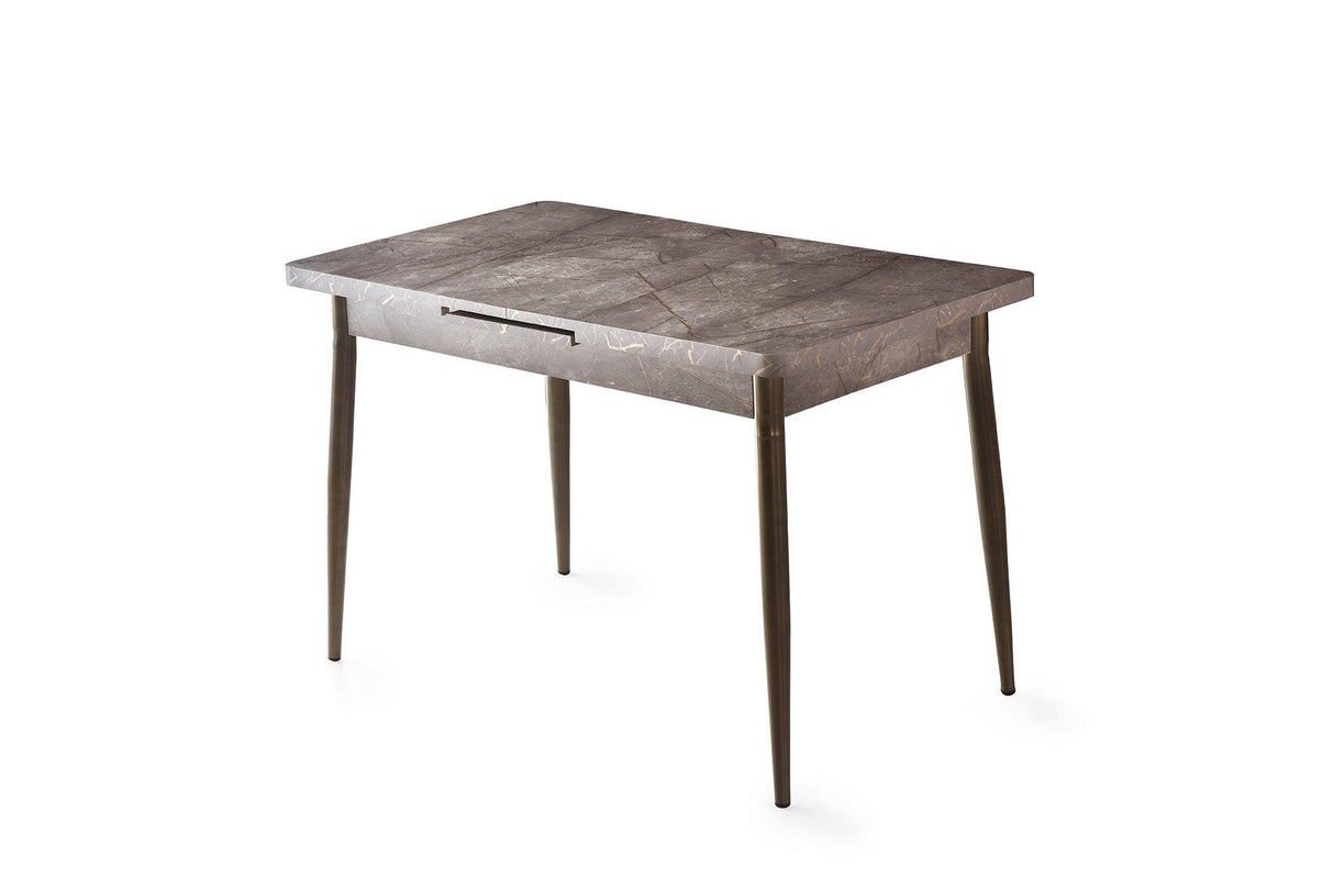 Masa Bucatarie Ay, Gri - Alb - Maro, 120x75x70 cm - Maro