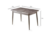 Masa Bucatarie Ay, Gri - Alb - Maro, 120x75x70 cm - Maro