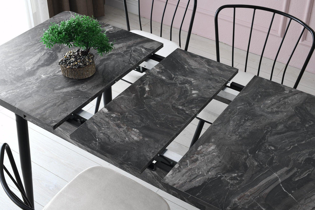Masa Bucatarie Ay, Gri - Alb - Maro, 120x75x70 cm - Gri