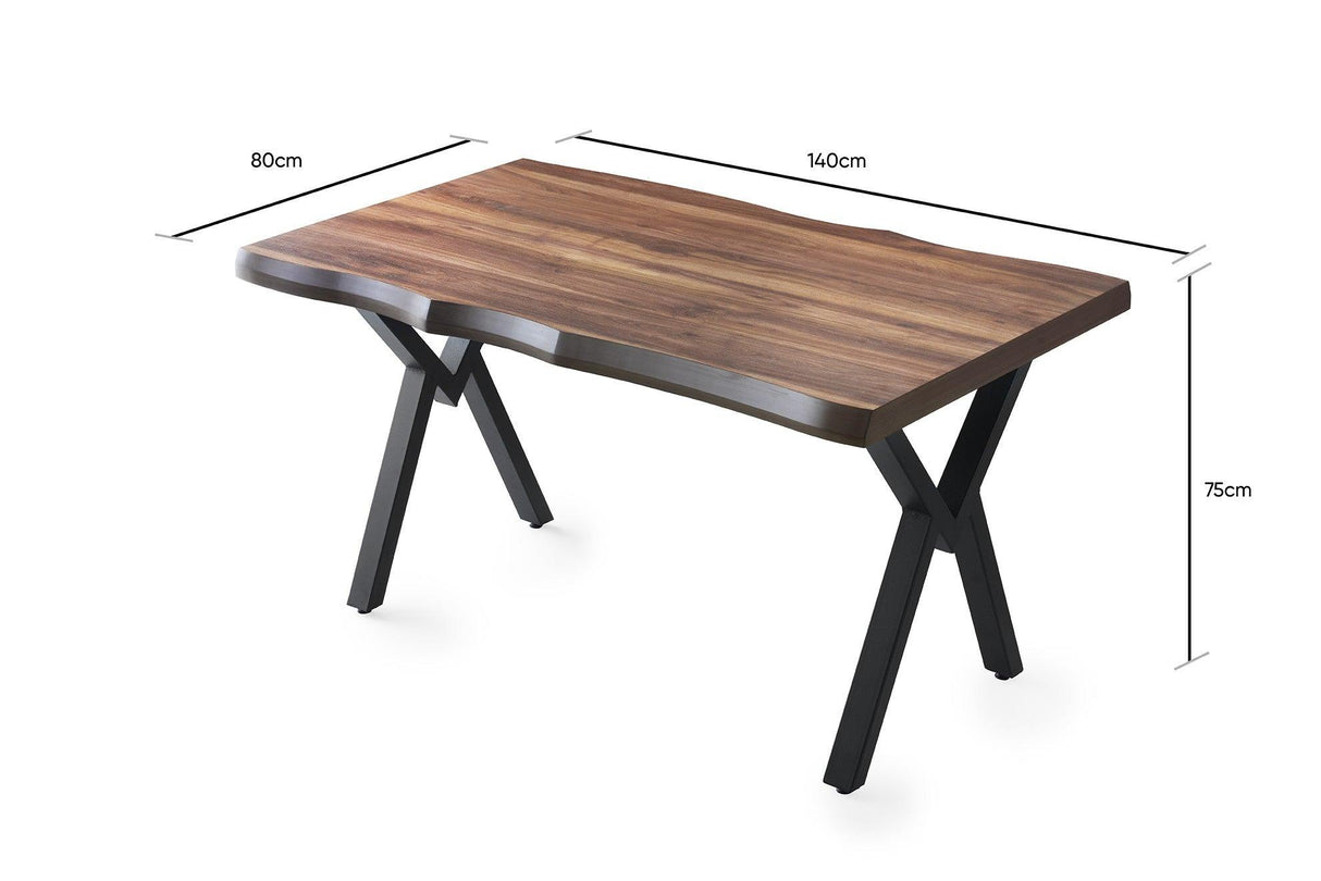 Masa Bucatarie Efor, Nuc - Alb, 140x75x80 cm - Nuc