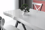 Masa Bucatarie Efor, Nuc - Alb, 140x75x80 cm - Alb