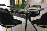 Masa Bucatarie Efor, Negru, 180x90x77 cm