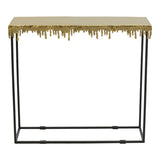 Masa Consolă Bulco metal, auriu-negru, 80x28x72 cm