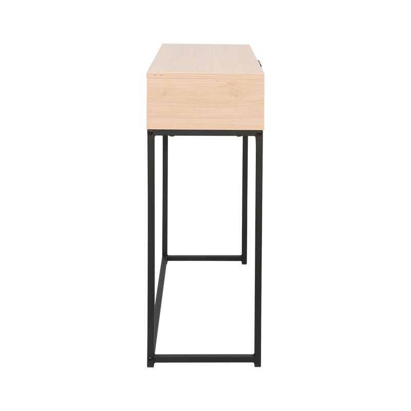 Masa Consolă cu sertar Joumpa, metal negru și lemn, 80x28x76 cm, perspectiva suplimentara