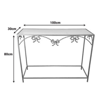 Masa Consolă Frensia, metal Aurit, Auriu, 100x30x80 cm