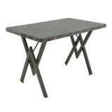 Masă cu efect de marmură neagră Vertex, Metal, negru, 110x70x72 cm