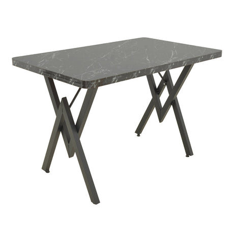 Masă cu efect de marmură neagră Vertex, Metal, negru, 110x70x72 cm