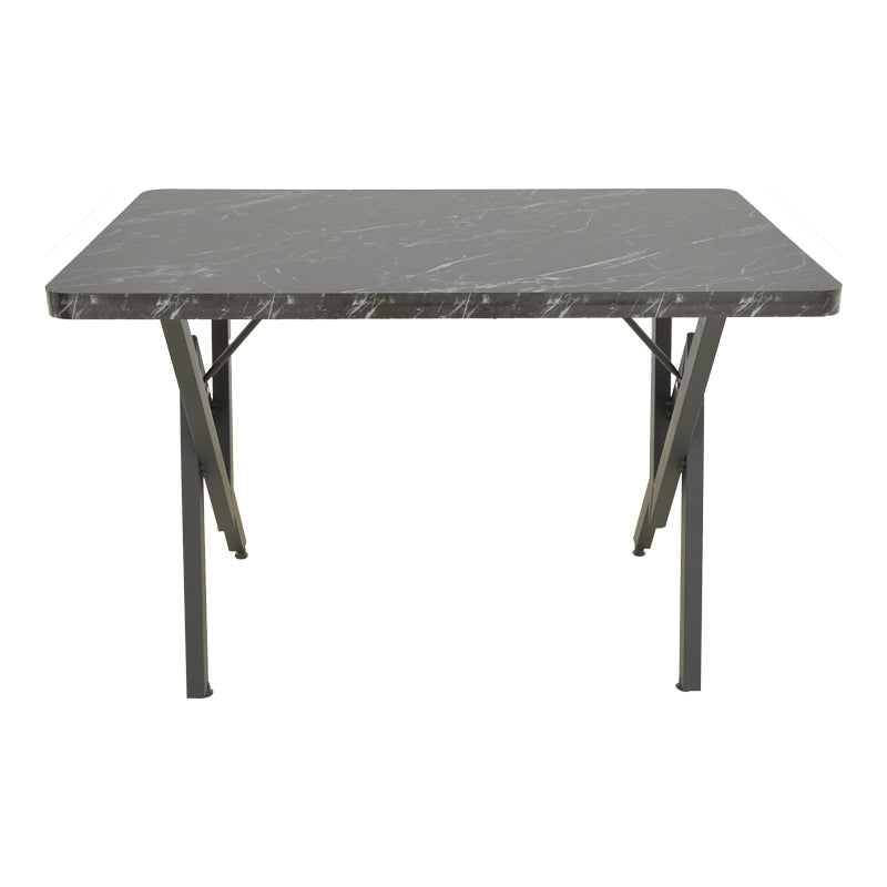 Masă cu efect de marmură neagră Vertex, Metal, negru, 110x70x72 cm
