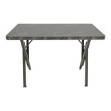 Masă cu efect de marmură neagră Vertex, Metal, negru, 110x70x72 cm