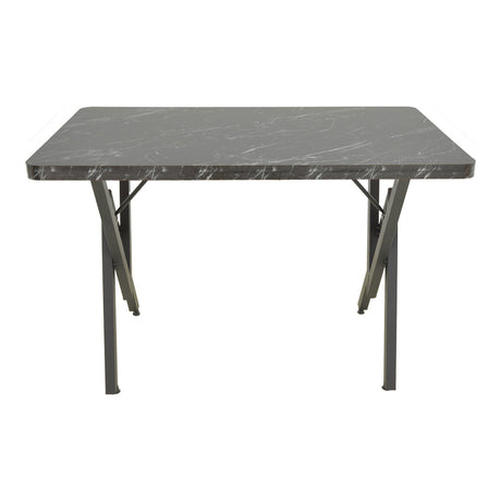 Masă cu efect de marmură neagră Vertex, Metal, negru, 110x70x72 cm