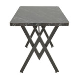 Masă cu efect de marmură neagră Vertex, Metal, negru, 110x70x72 cm