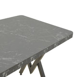 Masă cu efect de marmură neagră Vertex, Metal, negru, 110x70x72 cm