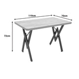 Masă cu efect de marmură neagră Vertex, Metal, negru, 110x70x72 cm